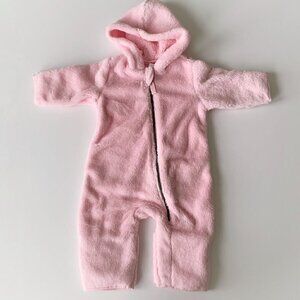 Hanna Andersson Baby Girl Fleece One Piece Jumpsuit 6-12 Months or 12-18 Months